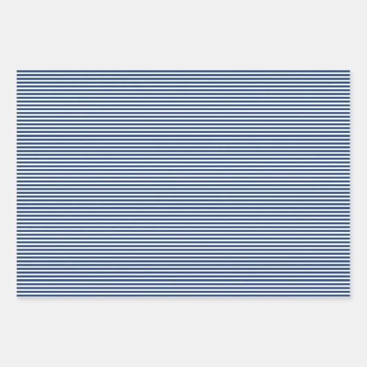 Drie Shades of Blue Stripes Inpakpapier Vel (Voorkant)