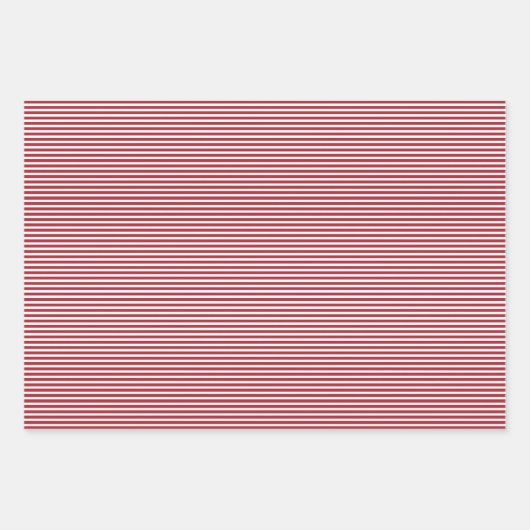 Drie Shades Red Stripes Inpakpapier Vel (Voorkant 2)