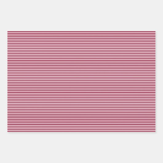 Drie Shades Red Stripes Inpakpapier Vel (Voorkant)
