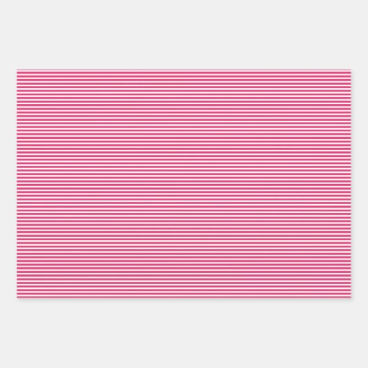 Drie Shades Red Stripes Inpakpapier Vel (Voorkant 3)