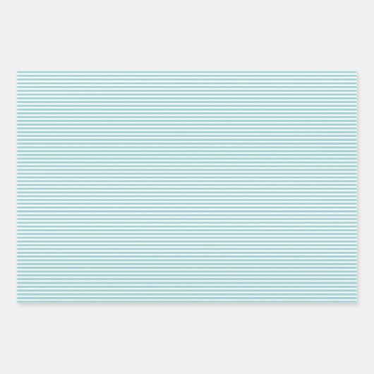 Drie Shades Turquoise Stripes Inpakpapier Vel (Voorkant 2)