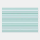 Drie Shades Turquoise Stripes Inpakpapier Vel (Voorkant)