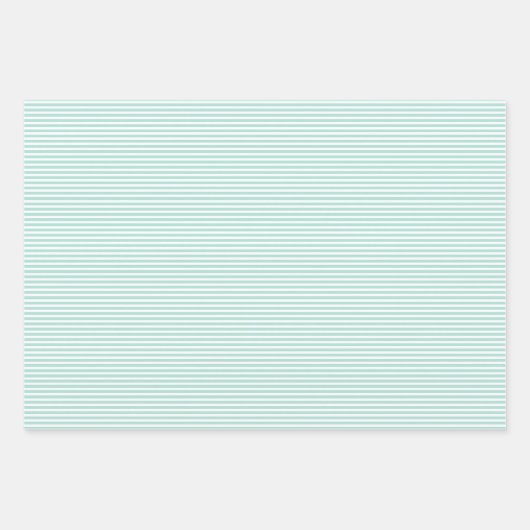 Drie Shades Turquoise Stripes Inpakpapier Vel (Voorkant 3)