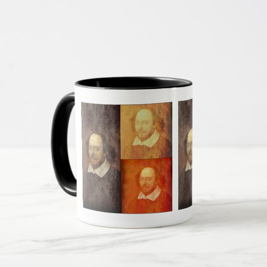Drie Shakespeare Portrait Collage Mok (Voorkant links)