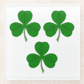 Drie Shamrocks Glazen Onderzetter (Voorkant)
