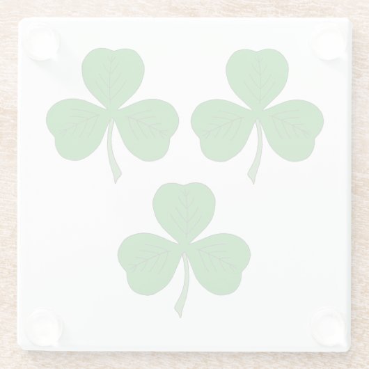 Drie Shamrocks Glazen Onderzetter (Achterkant)