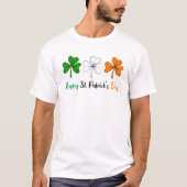 Drie Shamrocks Ierland Ierse vlag Happy St Patric T-shirt (Voorkant)