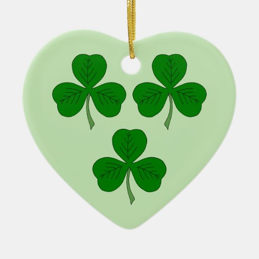 Drie Shamrocks Keramisch Ornament (Voorkant)