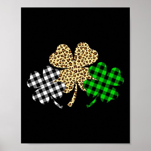 Drie Shamrocks Leopard Buffalo Pset St Patrick D Poster (Voorkant)