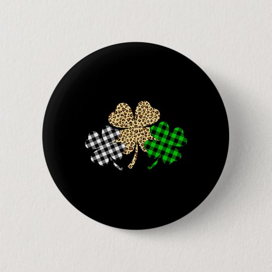 Drie Shamrocks Leopard Buffalo Pset St Patrick D Ronde Button 5,7 Cm (Voorkant)