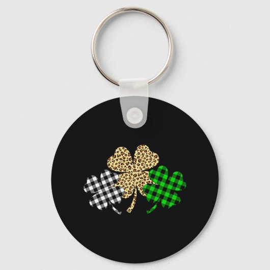 Drie Shamrocks Leopard Buffalo Pset St Patrick D Sleutelhanger (Voorkant)