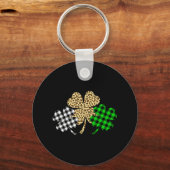 Drie Shamrocks Leopard Buffalo Pset St Patrick D Sleutelhanger (Voorkant)