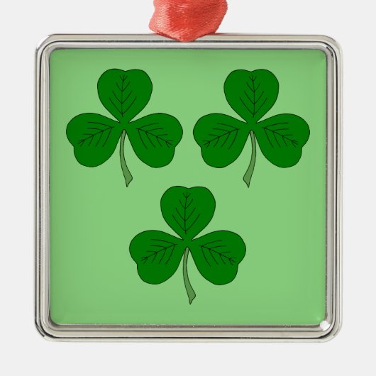 Drie Shamrocks Metalen Ornament (Voorkant)