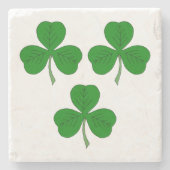 Drie Shamrocks Stenen Onderzetter (Voorkant)