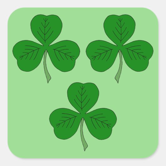 Drie Shamrocks Vierkante Sticker (Voorkant)