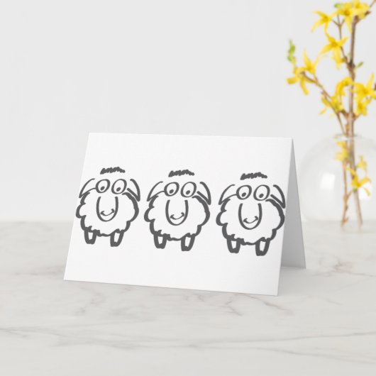 drie sheeps kaart (Gele Bloem)