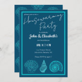 Drie Shell Beach Housewarming Party uitnodiging (Voorkant / Achterkant)