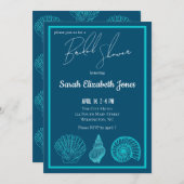 Drie Shell bruids douche uitnodiging (Voorkant / Achterkant)