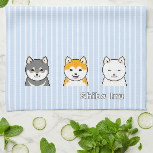 Drie shiba-infuushonden met verschillende kleuren  theedoek