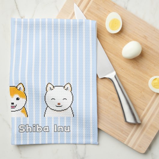 Drie shiba-infuushonden met verschillende kleuren  theedoek (Quarter Fold)
