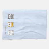 Drie shiba-infuushonden met verschillende kleuren  theedoek (Horizontaal)