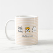 Drie Shiba Inu Dog Friends Pixel Art Coffee-Mok Koffiemok (Links)
