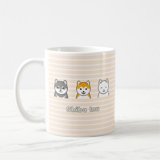 Drie Shiba Inu Dog Friends Pixel Art Coffee-Mok Koffiemok (Links)