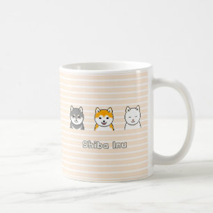 Drie Shiba Inu Dog Friends Pixel Art Coffee-Mok Koffiemok