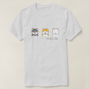 Drie Shiba-inus met verschillende kleuren van de m T-shirt