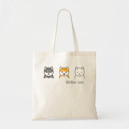 Drie Shiba-inus met verschillende kleuren van de m Tote Bag (Voorkant)