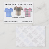 Drie Shirten op het Wind Visitekaartje (Voorkant / Achterkant)