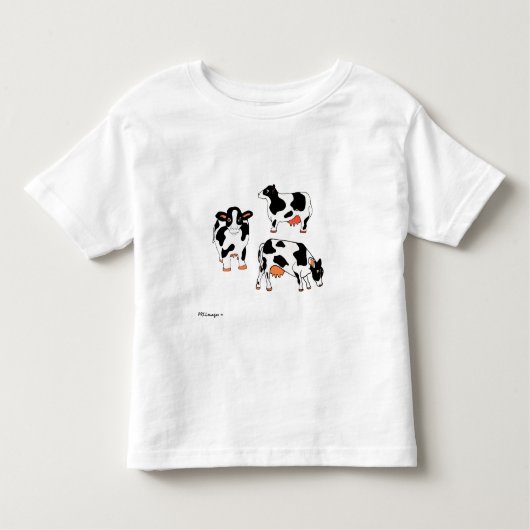 Drie Shirten zwarte en witte koeien Kinder Shirts (Voorkant)