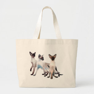 Drie Siamese katten Grote Tote Bag