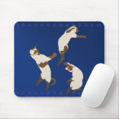 Drie Siamese katten in Play Mousepad Muismat (Met muis)