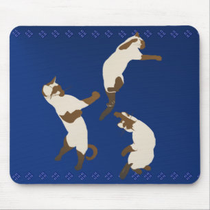 Drie Siamese katten in Play Mousepad Muismat