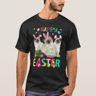 Drie Siamese katten met Bunny Ears Happy E T-shirt