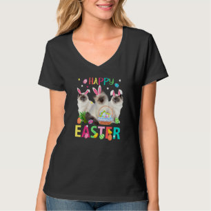 Drie Siamese katten met Bunny Ears Happy E T-shirt