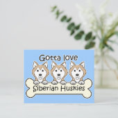 Drie Siberische Huskies Briefkaart (Staand voorkant)
