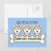 Drie Siberische Huskies Briefkaart (Voorkant / Achterkant)
