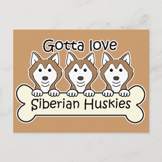 Drie Siberische Huskies Briefkaart (Voorkant)