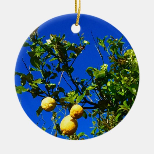 Drie Siciliaanse Lemons Keramisch Ornament (Voorkant)
