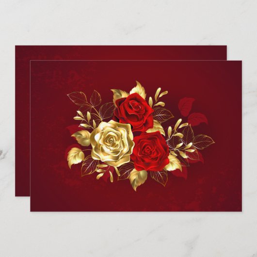 Drie sieradenrozen bedankkaart (Voorkant / Achterkant)