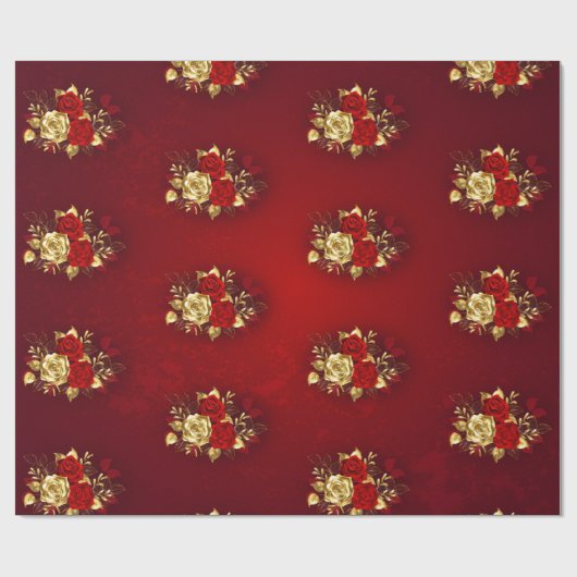Drie sieradenrozen cadeaupapier (Vlak)