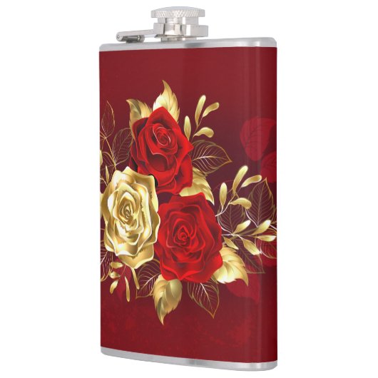 Drie sieradenrozen heupfles (Links)