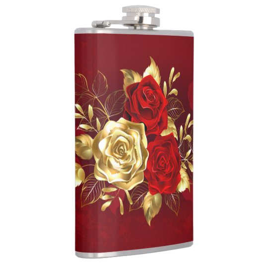 Drie sieradenrozen heupfles (Rechts)