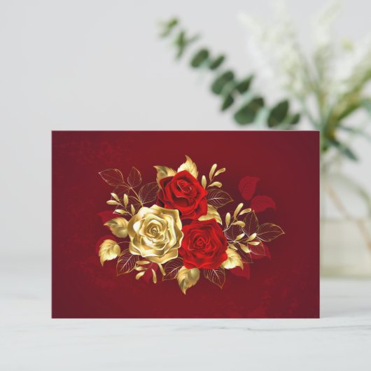 Drie sieradenrozen kaart (Staand voorkant)