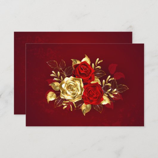 Drie sieradenrozen kaart (Voorkant / Achterkant)