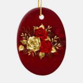 Drie Sieradenrozen Keramisch Ornament (Achterkant)