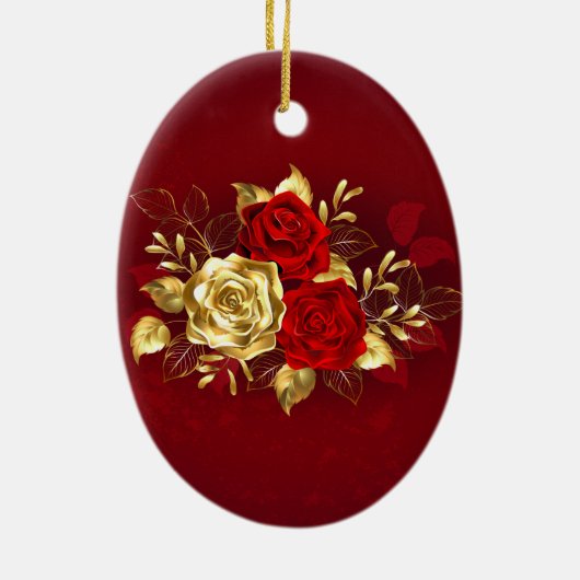 Drie Sieradenrozen Keramisch Ornament (Achterkant)