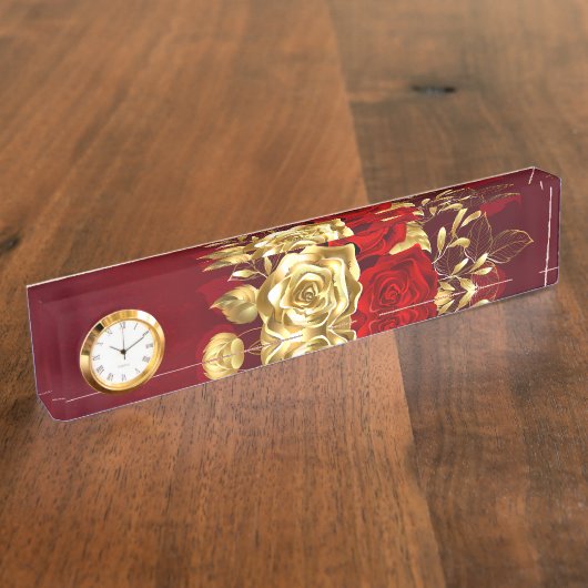 Drie sieradenrozen naambordje (Zijkant)